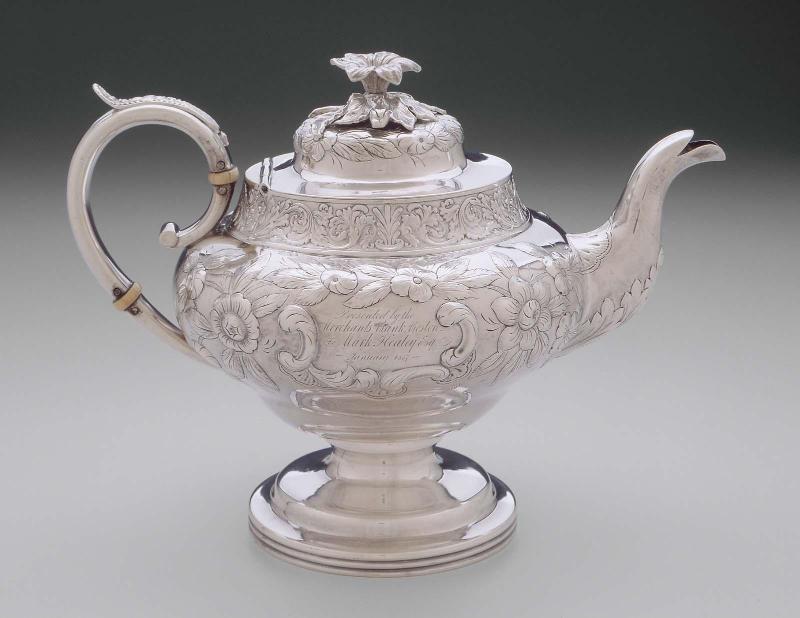 Teapot or water pot, part of a four-piece tea service