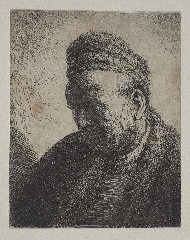 Beardless Man in Fur Cloak and Cap: Bust