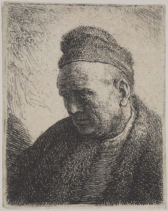 Beardless Man in Fur Cloak and Cap: Bust