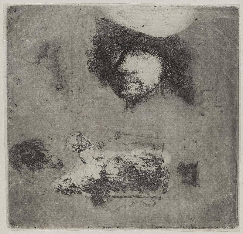Sheet of Studies: Head of the Artist, a Beggar Couple, Heads of an Old Man and Old Woman, etc.