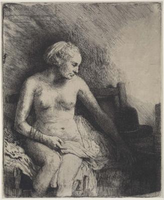 A Seated Woman with a Hat Beside Her