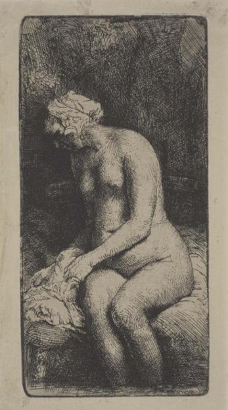 Woman Bathing her Feet at a Brook