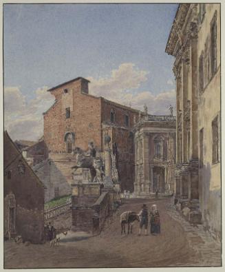 View of the Basilica of Santa Maria in Aracoeli and the Piazza del Campidoglio, Rome