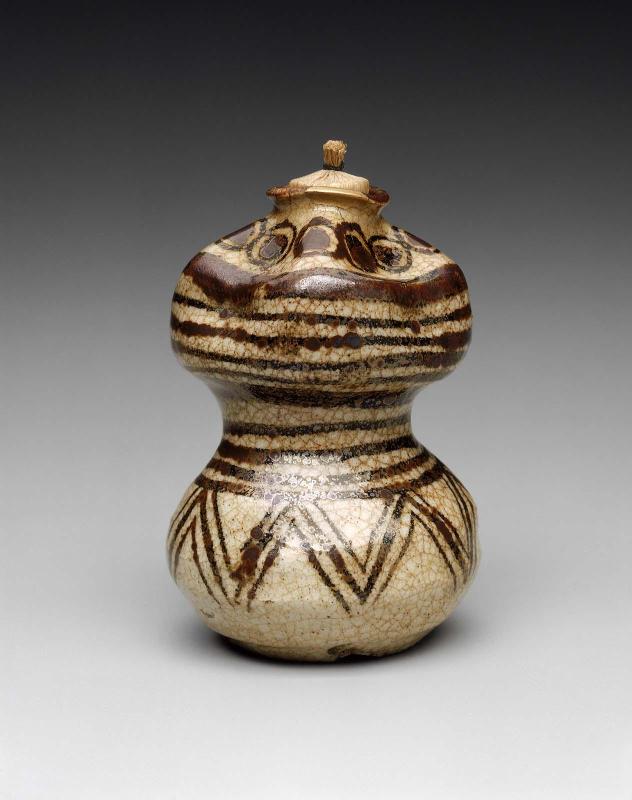 Gourd-shaped sweets container with geometric design