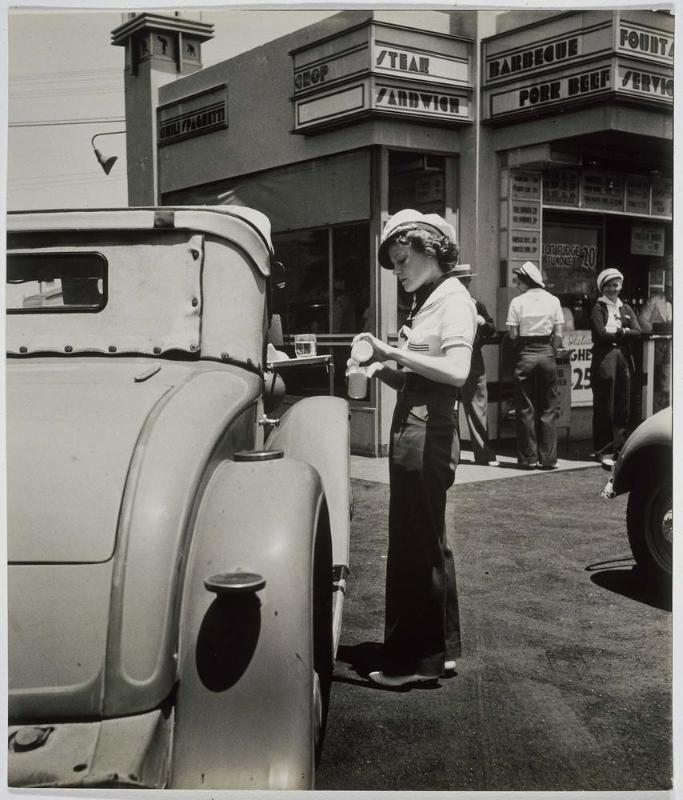 Car Hops, Early Drive-in Restaurant, Hollywood, California