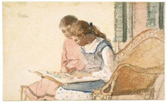 Two Girls Looking at a Book