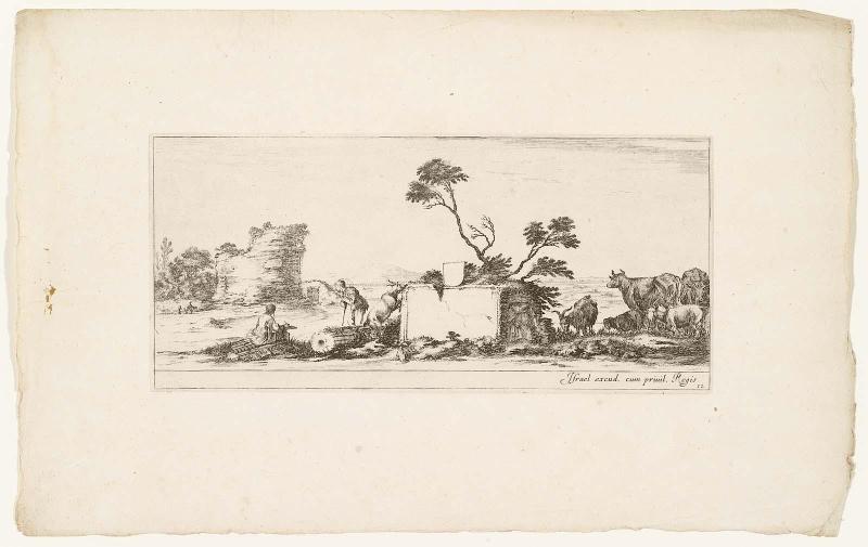 An Artist Drawing Ruins