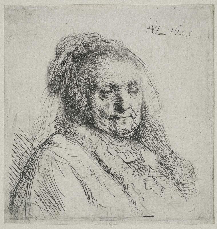 The Artist's Mother, Head and Bust: Three Quarters Right
