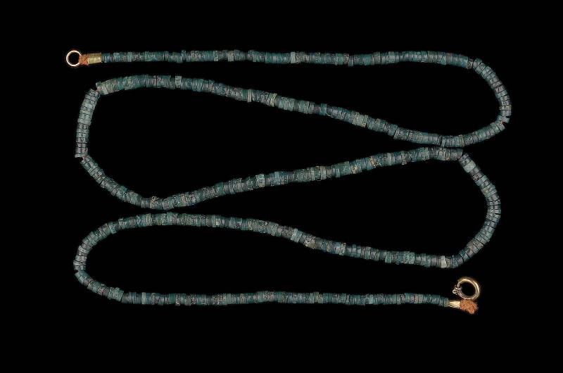Necklace of greenstone beads