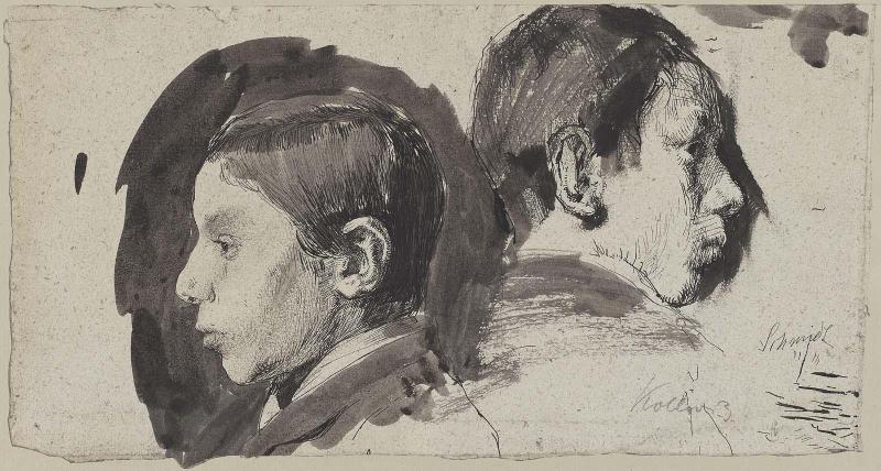 Profile Studies of her Brother, Konrad Schmidt