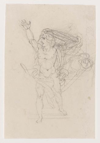 Study of the central figures of Achilles Swearing Revenge at the Bier of Patroclus