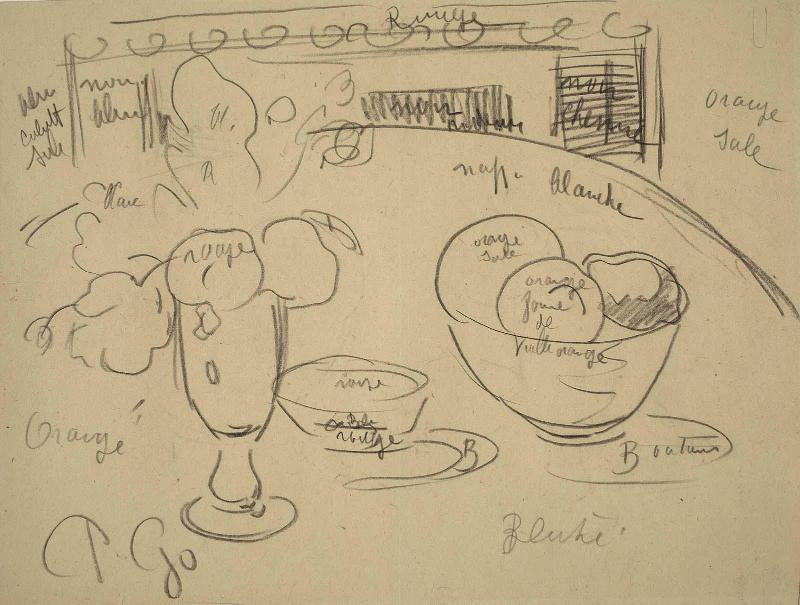 Flowers and a Bowl of Fruit on a Table