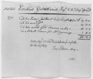 Receipt from JS Copley for painting of 41.84 and 41.85