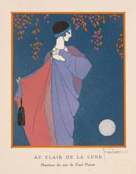 "Au Clair de la Lune - Manteau du soir de Paul Poiret," plate VII from Gazette du Bon Ton, Volume 2, No. 9