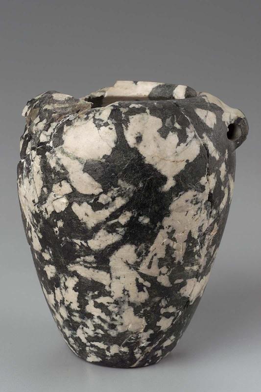 Tall shouldered jar with tubular handles