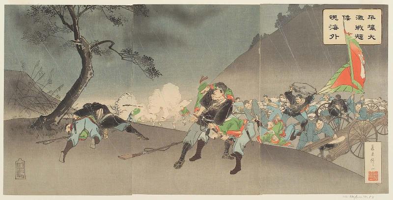 Fierce Fighting at Pyongyang Displays the Japanese Spirit to the World (Heijô daigekisen wakon o kaigai ni kagayakasu)