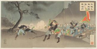 Fierce Fighting at Pyongyang Displays the Japanese Spirit to the World (Heijô daigekisen wakon o kaigai ni kagayakasu)