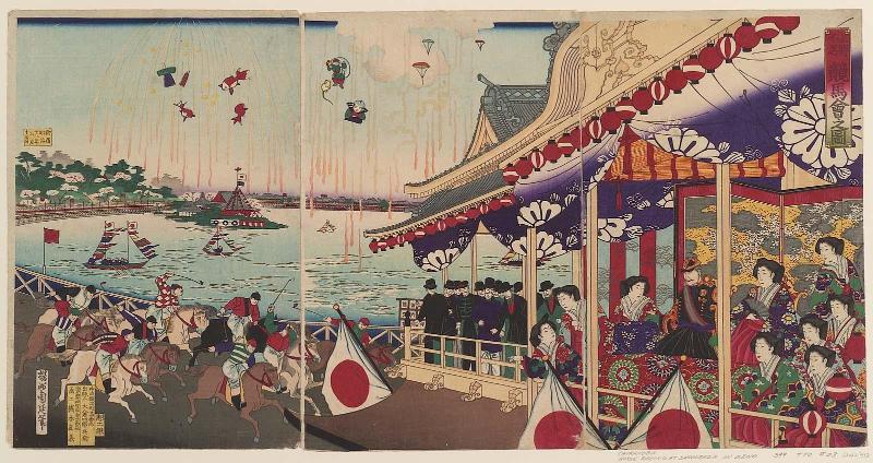 Illustration of Horse Racing at Shinobazu in Ueno (Ueno Shinobazu keiba no zu)