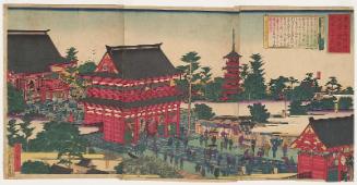 Famous Places in Tokyo: Complete View of the Asakusa Kinryûzan Kanzeon Temple (Tôkyô meisho no uchi: Asakusa Kinryûzan Kanzeon no zenzu)