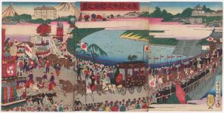 View of the Sakurada Gate at the Ceremony of the Promulgation of the Constitution (Kenpô happushiki Sakurada no kei)