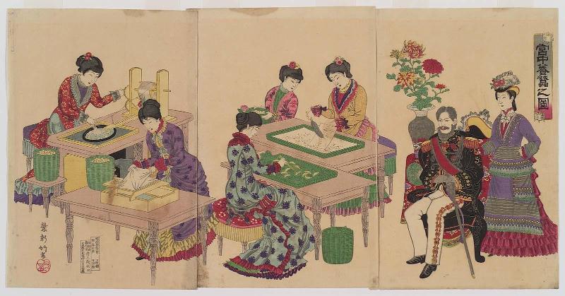 Illustration of Sericulture at the Imperial Court (Kyûchû yôsan no zu)