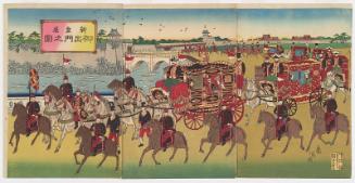 Departure from the New Imperial Palace (Shin kôkyo goshutsumon no zu)