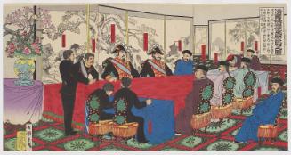 Chinese Peace Negotiators Come to Japan for Talks (Shinkoku kôwashi raichô danpan no zu)