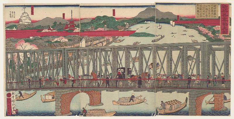 True View of the Newly Built Azuma Bridge (Shinchiku Azuma-bashi shinzu)
