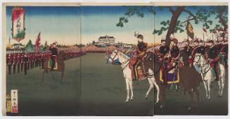 Review of Troops by His Imperial Majesty (Kanpeishiki miyuki zu)