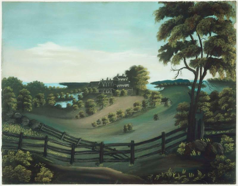View of a House by the Sea (said to be Daniel Webster Home in Marshfield, Massachusetts)