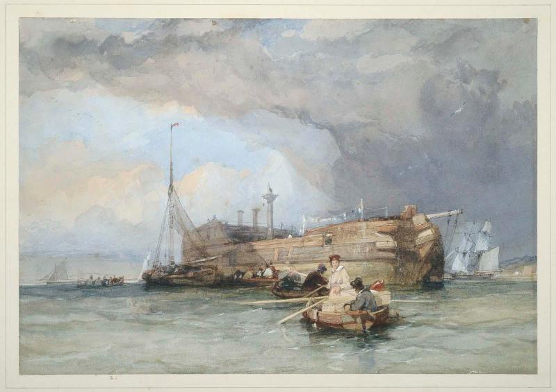 An Old Hulk at Gosport, Hampshire
