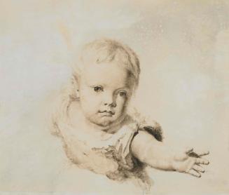 Study for "Offering Baby a Rose": Baby Reaching