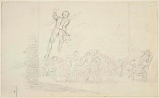 Study for "The Death of Major Peirson" (Officers supporting Major Peirson; verso: Nude Composition Study and Officer Leading Troops)