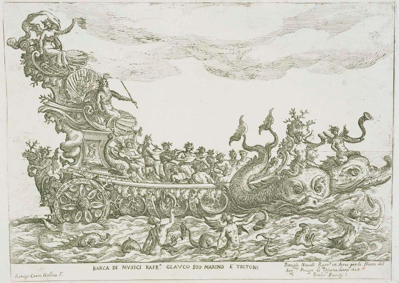 Boatful of Musicians representing the Sea God Glaucus and Tritons