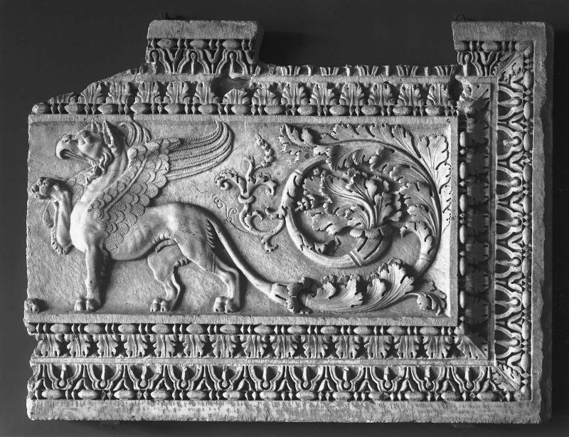 Architectural panel with a griffin