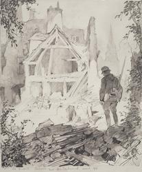 Soissons rue du Tribunal, Aout, 1916