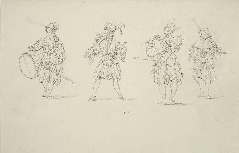 Studies of four men at arms