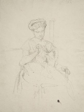 Young Lady, Seated Doing Fancy Work