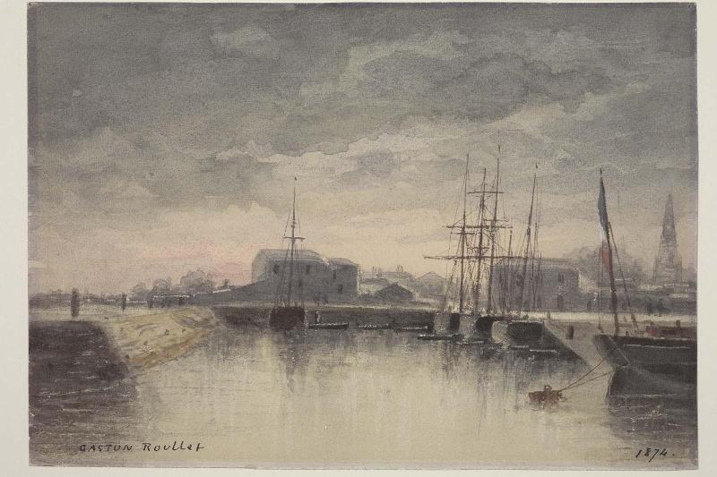 Harbor at sunset