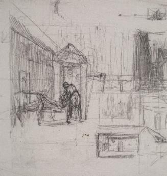 Perspective Studies (recto); Man Seated on a Bale of Grain. Study for Harvesters Resting (verso)