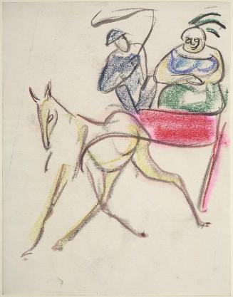 Horse and Cart with Two Riders