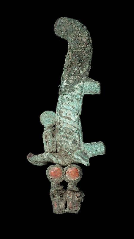 Part of bronze head-dress of Osiris