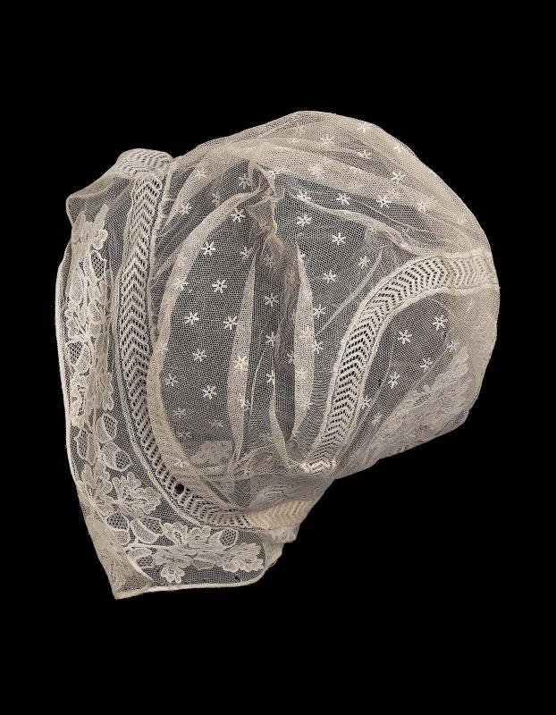 Woman's embroidered net cap