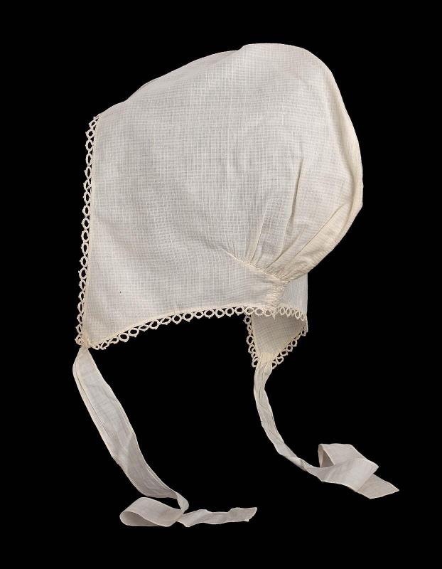 Woman's cross barred white cotton cap