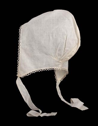 Woman's cross barred white cotton cap