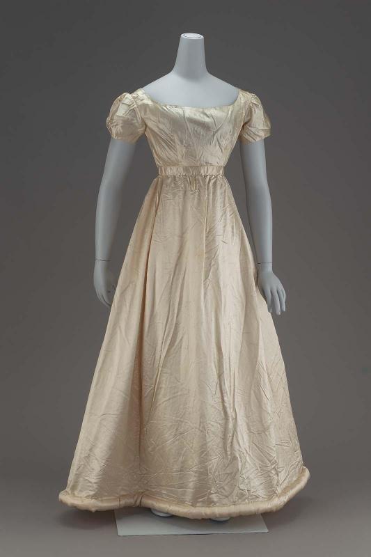 Woman's dress of white satin
