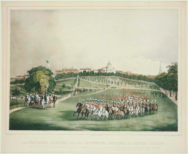 The National Lancers with the Reviewing Officers on Boston Common