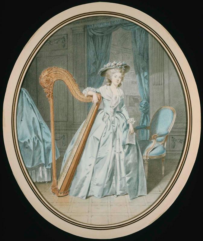 Presumed Portrait of Mademoiselle Duthé with Her Harp