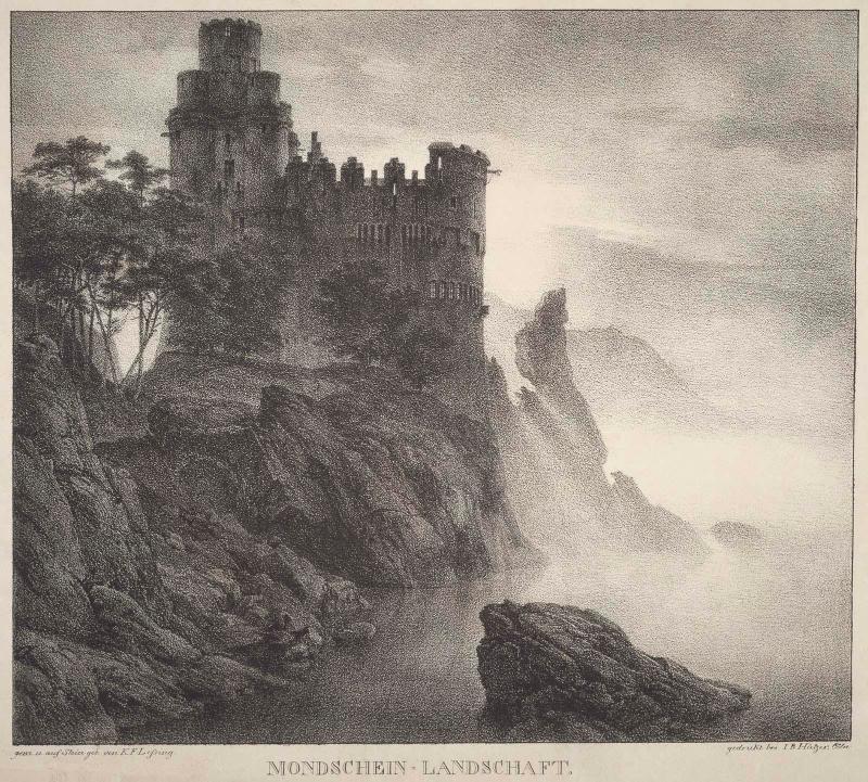 Moonlit Landscape with Castle near Water (Mondschein-Landschaft)