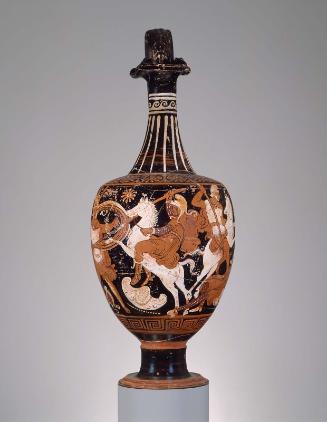 Pitcher (oinochoe) with battle of the Greeks and Amazons